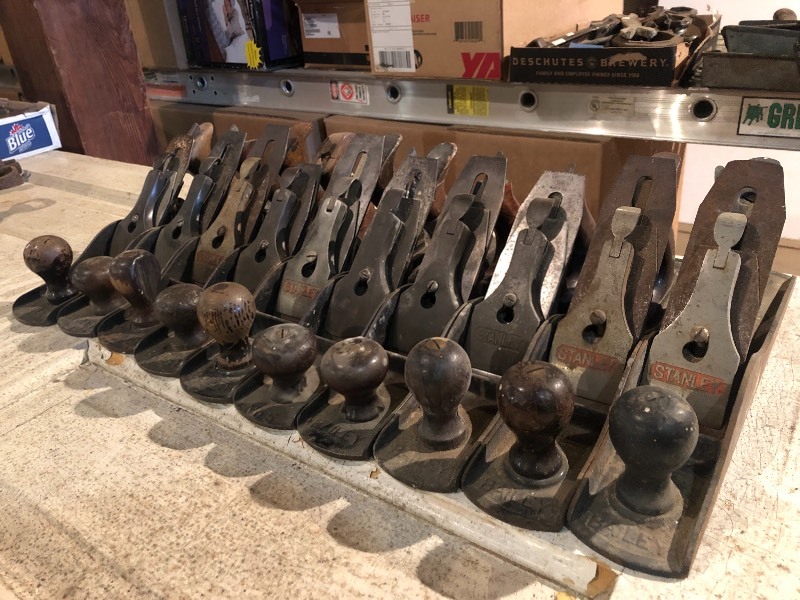 lot 419 image: Lot of 10 Vintage & Antique STANLEY Bailey etc No. 5 Woodworking Planes