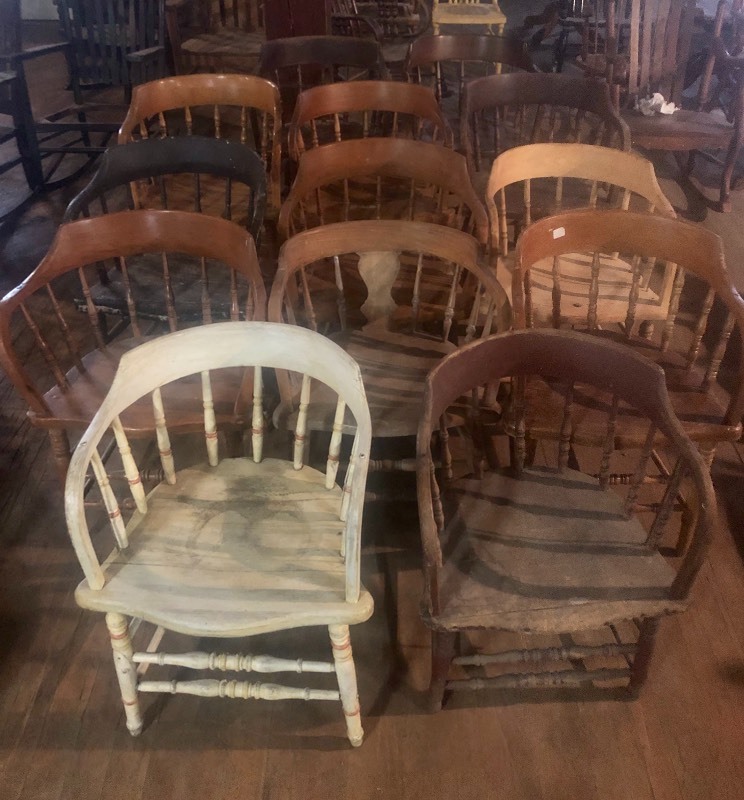 antique curved back chair