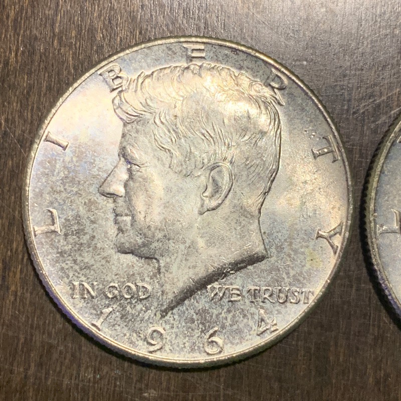 (2) 1964 Kennedy Silver Half Dollar...