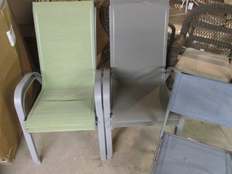 5 Patio Chairs, One Foldable Tear ...