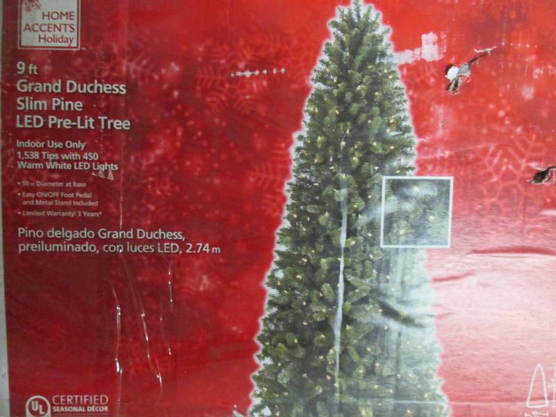 9 Pre-Lit LED Grand Duchess Slim P...