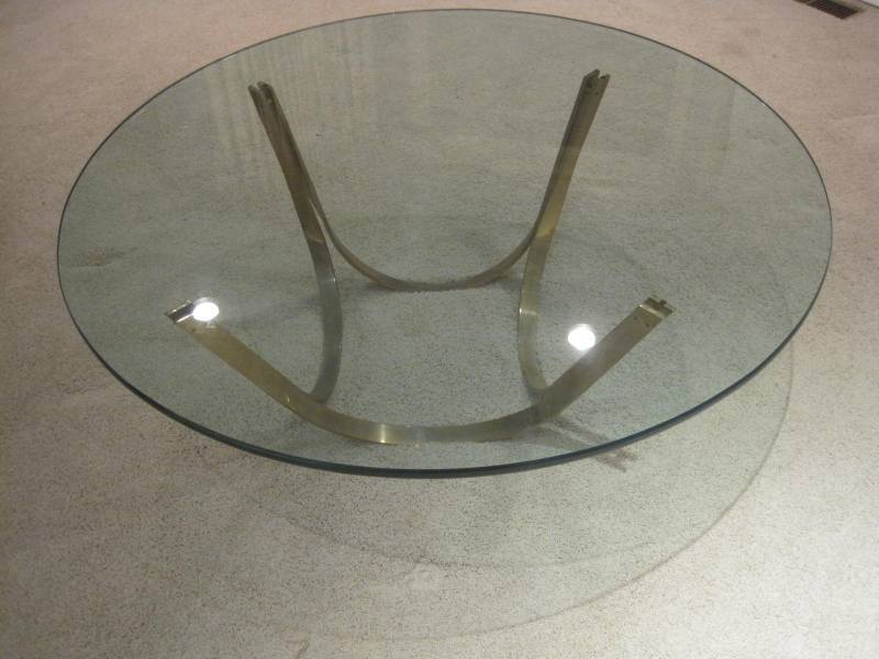 lot 3 image: Roger Sprunger for Dunbar Glass top Coffee Table. Mid Century.