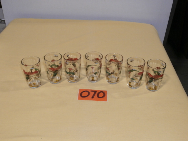 lot 70 image: Set of Seven Pheasant Glasses
