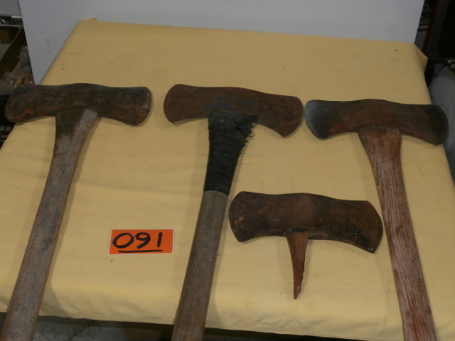lot 91 image: Four Double Bit Felling Axes