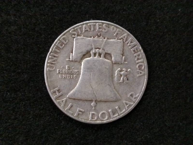 1954 S Franklin Silver Half Dollar...