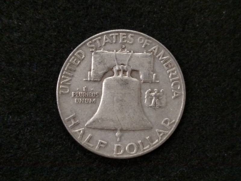 1957 D Franklin Silver Half Dollar...