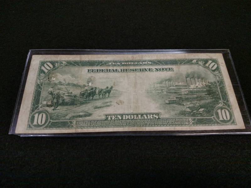 1914 Large Size Ten Dollars Federal...