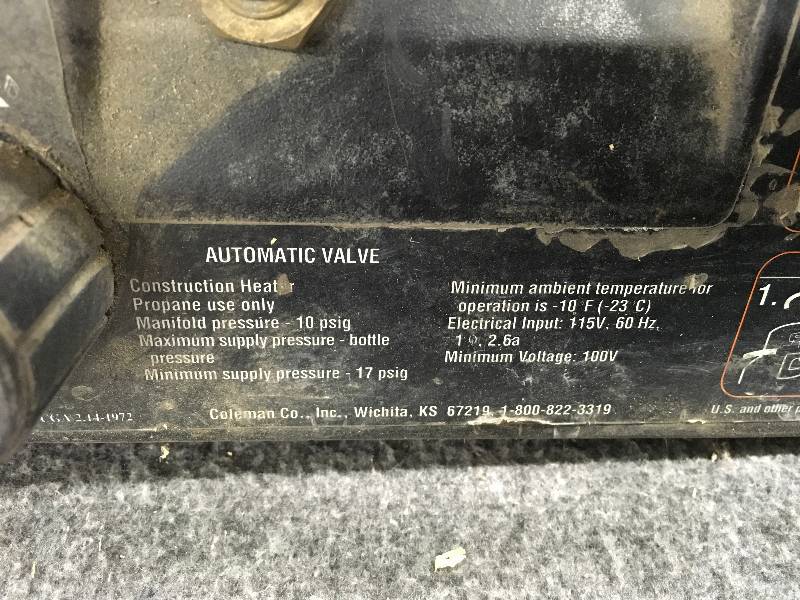 Coleman Powermate Forced Air Heater 50,000-80,000 BTU | Grand Forks Pallet  Business Retirement Auction | K-BID