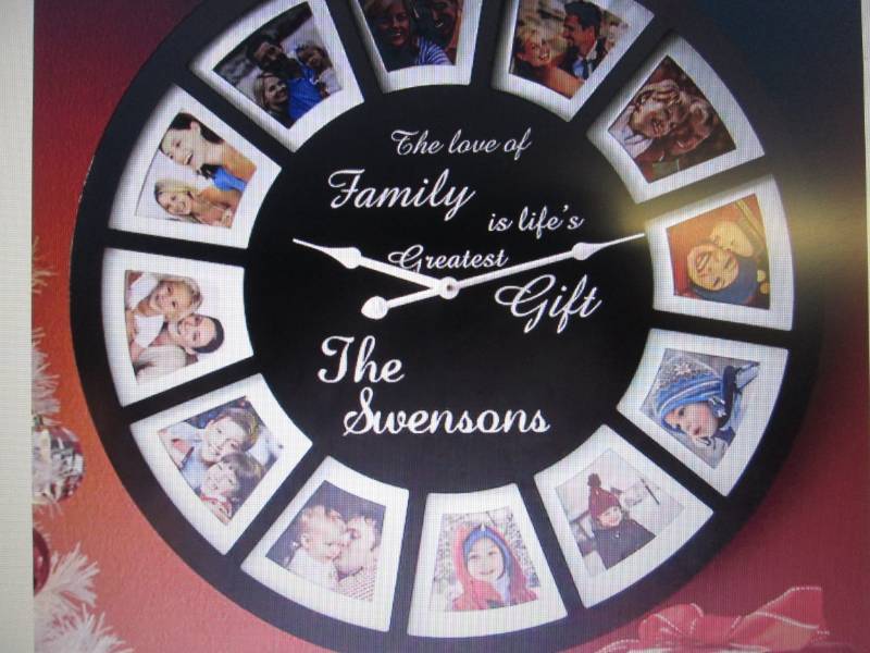 lot 1 image: Personalized Photo Frame Clock open...