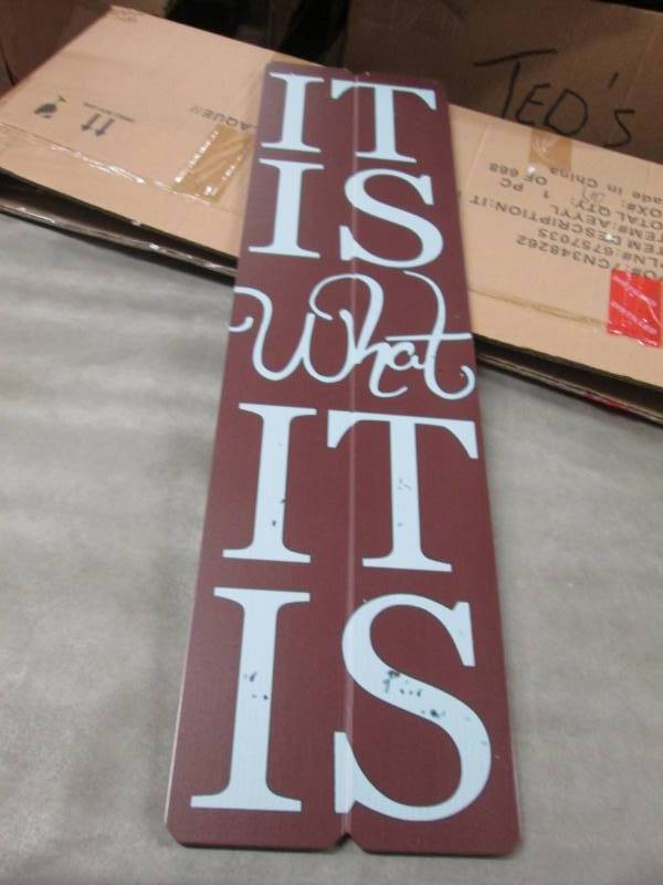 lot 7 image: It is What It Is Plaque ...
