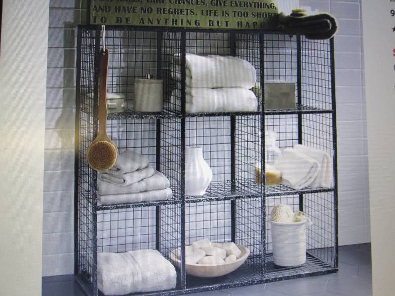 lot 48 image: 9-Cubby Wire Wall Unit open box Ret...