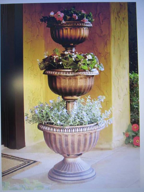 lot 55 image: Tiered Planter open box Retail $64....