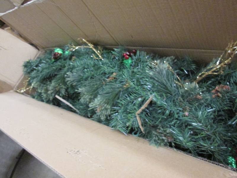 lot 75 image: Pine Lighted Faux-Greenery Set open...
