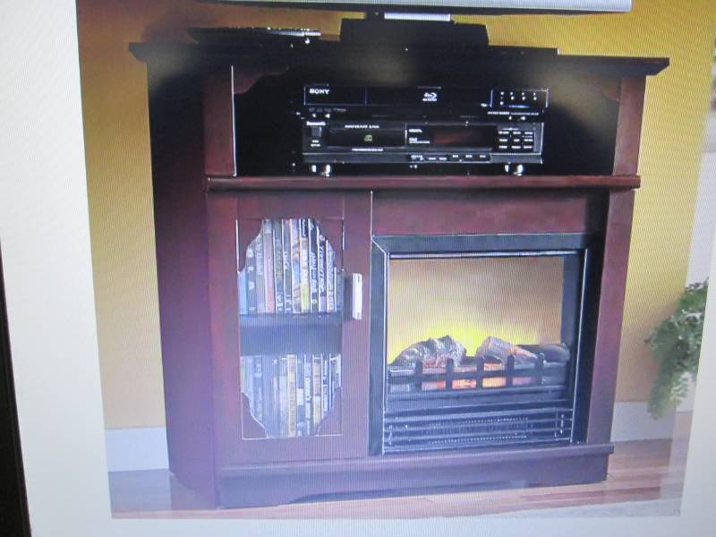 lot 102 image: Media Storage Electric Fireplace ca...