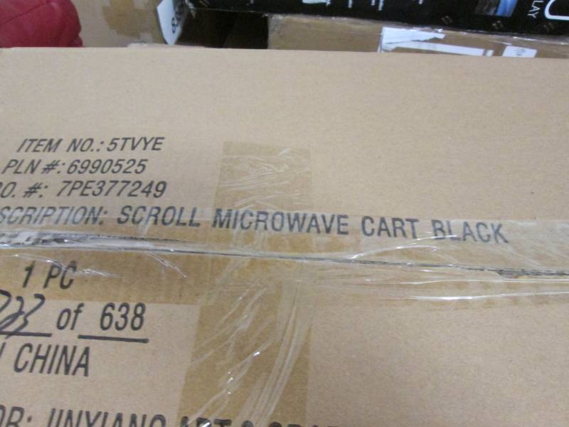 lot 138 image: Heart Scroll Microwave Stand open b...