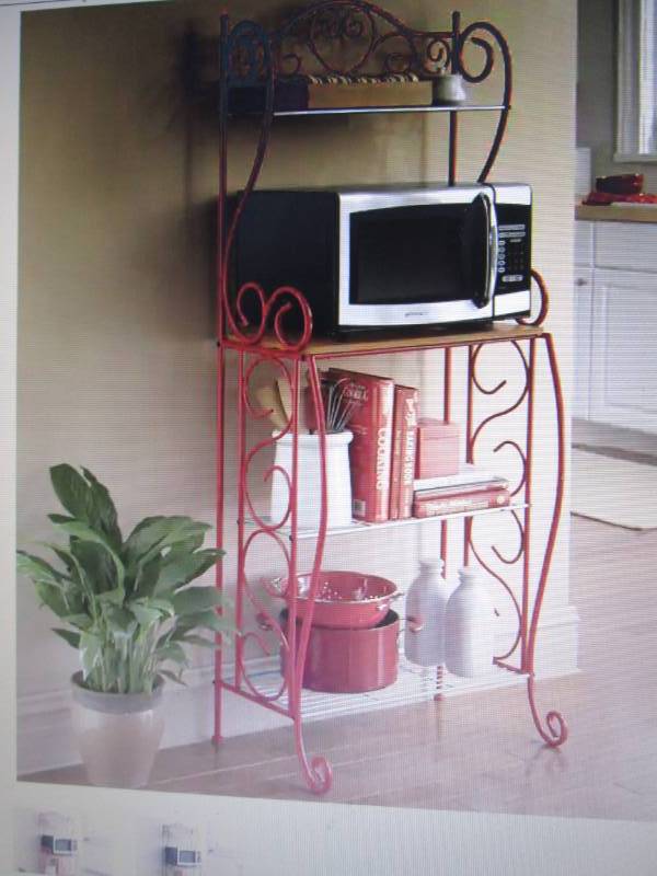 lot 143 image: Heart Scroll Microwave Stand open b...