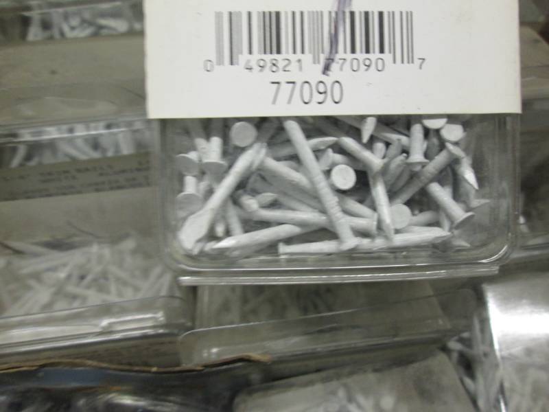 lot 207 image: Box of Trim Nails & Misc Hardware...