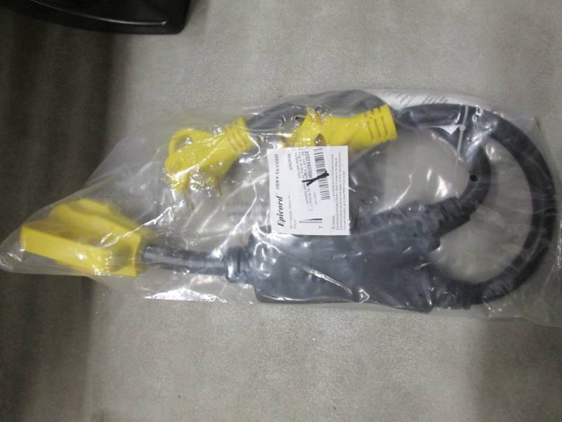 lot 214 image: RV-Cord Y Adapter Cord (2) 30 Amp M...