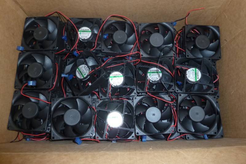 Box of approx 75 Sunon computer fan...