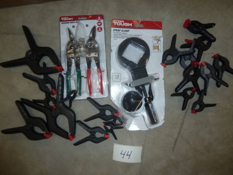 Bunch of clamps and aviation snips...