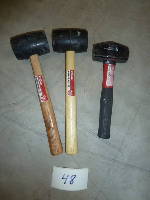 Two 16oz rubber mallets and a 2.5lb...