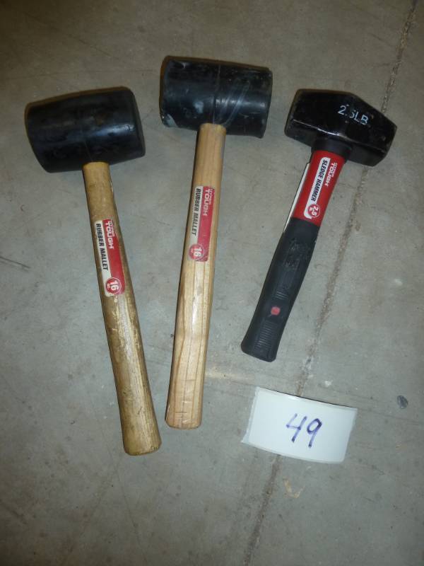 Two 16oz rubber mallets and a 2.5lb...