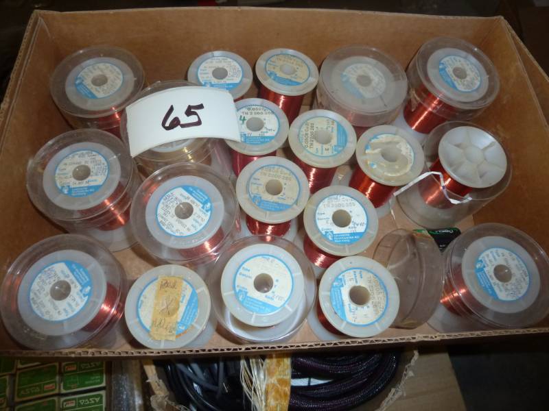 Box of Red Copper Wire spools - var...