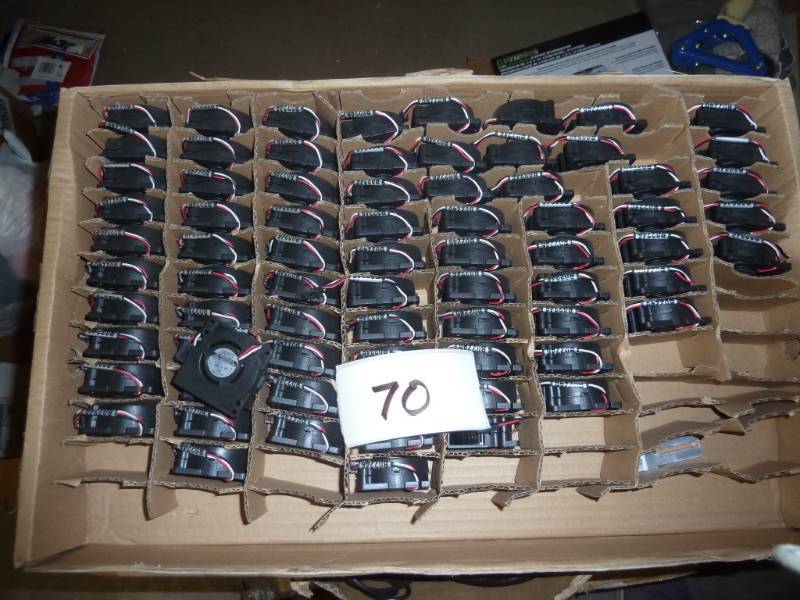 Box of 70 small fans all new...