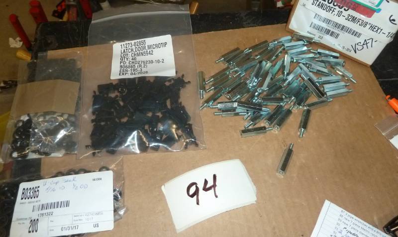 misc supplies, 50 standoffs 10-32M,...