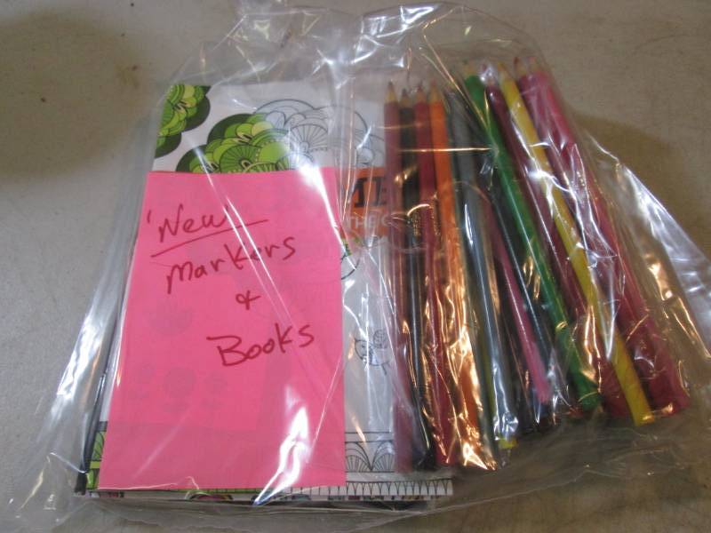 Lot of New Colored Pencils and Book...