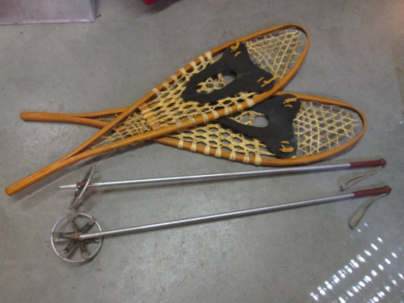Pair of 48 Snow Shoes with Poles  ...