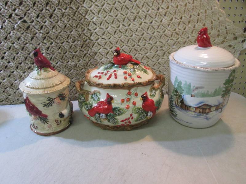 Ceramic Cardinal Containers  A-3...