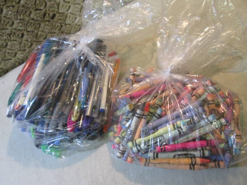 Lot of Assorted Ink Pens and Crayon...