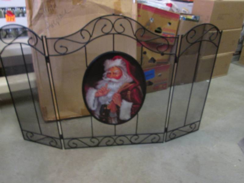 Santa Tri-Fold Fire Place Screen  A...
