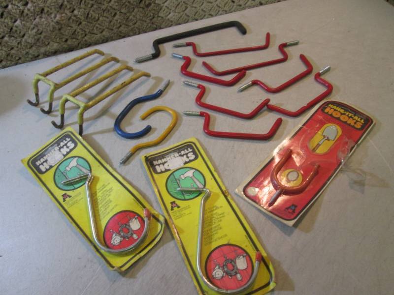 Lot of Assorted Garage Hanging Hook...