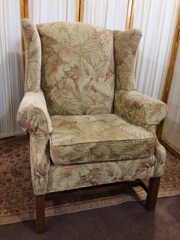 Modeled After Thomas Chippendales 18th-century Original, This High Quality Paisley Upholstered Wingback Statement Chair Features The Familiar Camelback, Oversized Side Panels &amp Scrolling Arms Of The Beloved Classic - Excellent Condition