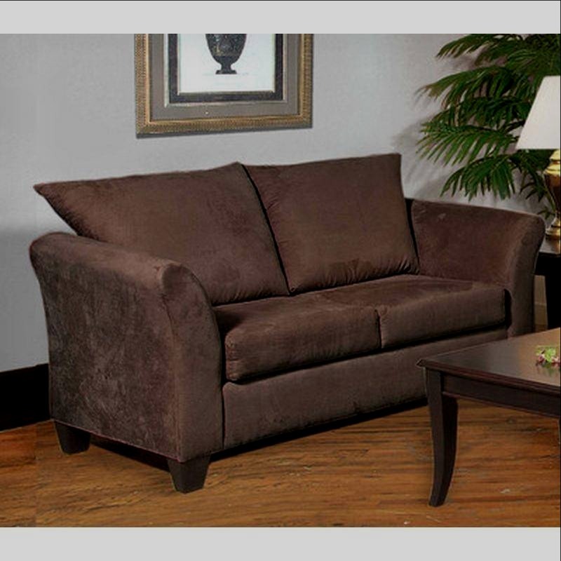 High Quality Serta� Upholstery by Hughes Furniture Sienna Chocolate Loveseat-1000LS - Excellent Condition