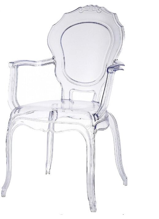 Retro Chic French Bella Victorian S. Louis Ghost Arm Chair Dining Living Room Elegant Office Lucite Seating - Great Condition Light Scratches From Use&nbsp I Want This