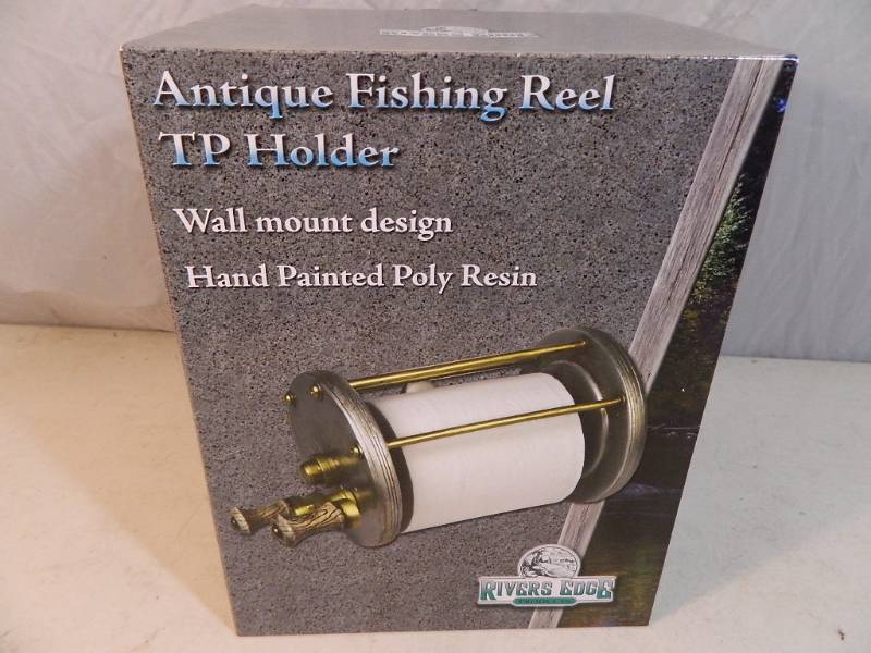 lot 94 image: New Antique Fishing Reel Toilet Paper Holder