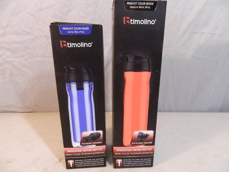 lot 98 image: 2 New Timolino Travel Tritan Bottles
