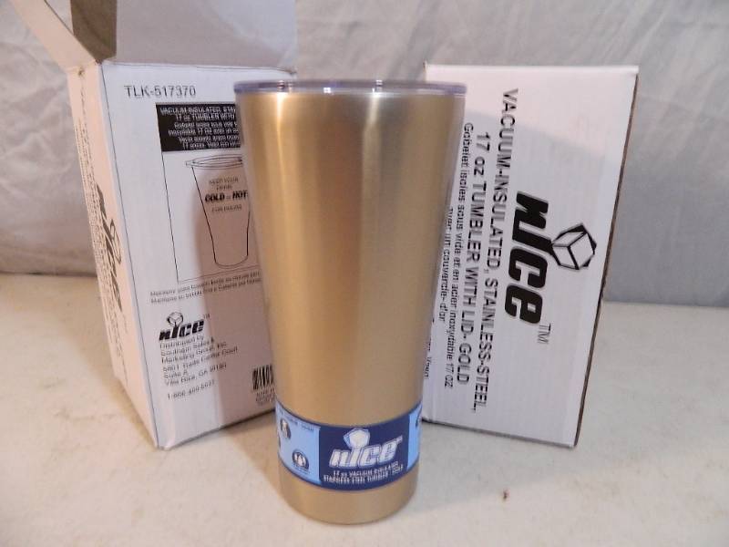lot 104 image: 2 New nICE 17 Oz Gold Tumblers