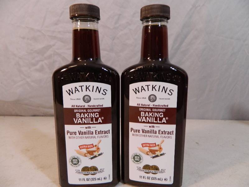 lot 105 image: 2 New Large Bottles of Watkins Baking Vanilla