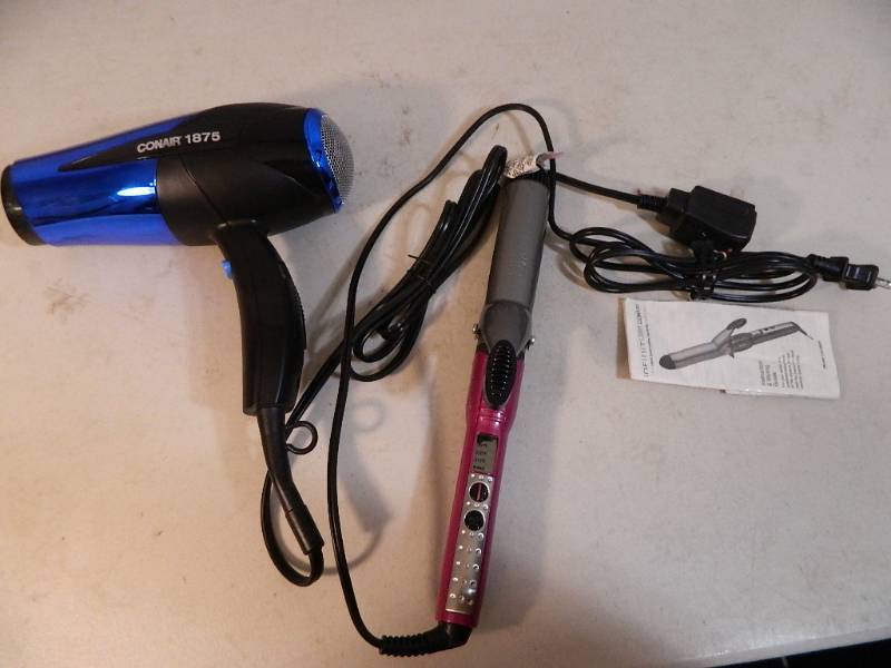 lot 158 image: New Conair Hairdryer and Curling Iron