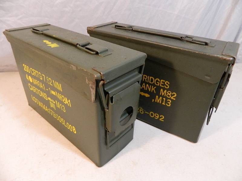 lot 160 image: 2 Military Surplus Ammo Cans