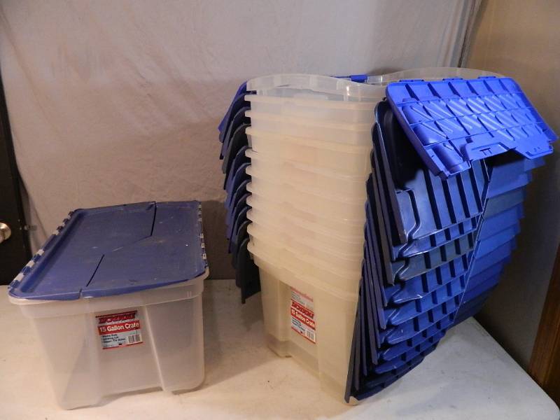 lot 197 image: 12 Totes with Hinged Lids