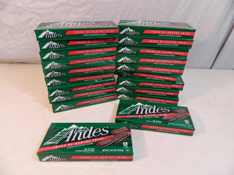 lot 28 image: 20 New Boxes of Andes Mints