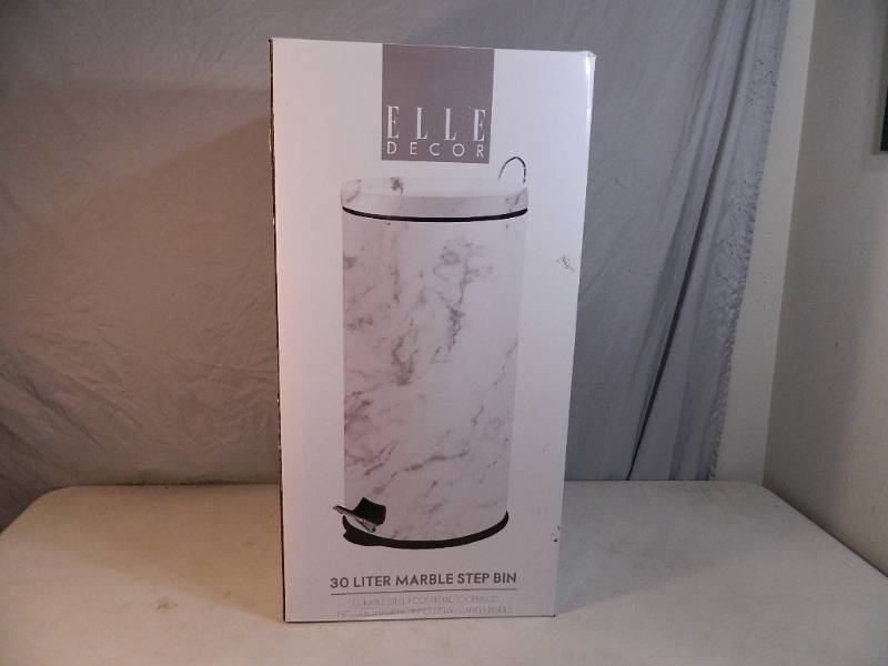 lot 53 image: New Elle Decor 30 Liter Marble Step Bin