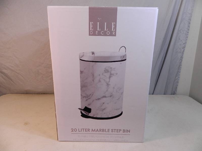 lot 54 image: New Elle Decor 20 Liter Marble Step Bin