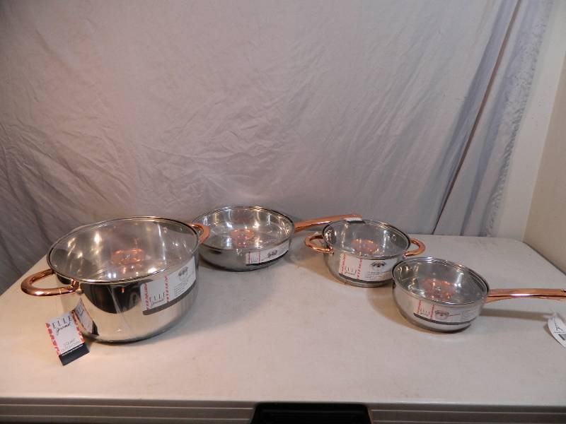 lot 62 image: New Elle Gourmet Pans with Lids
