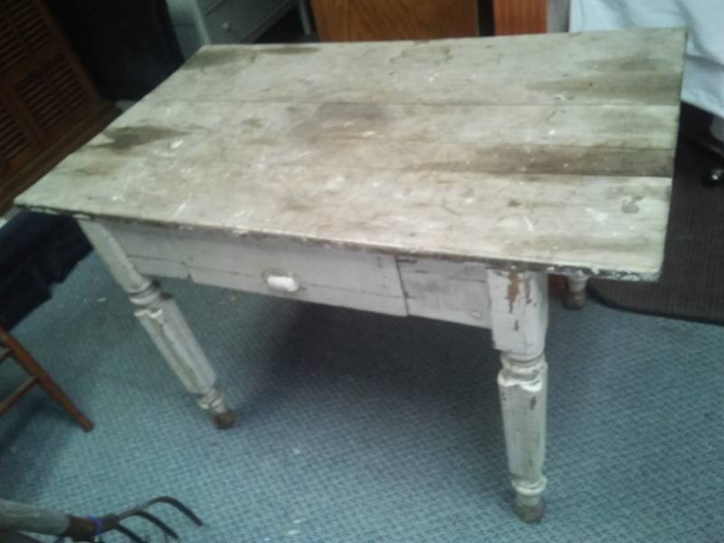 lot 120 image: Antique Table from Dale MN Country store.